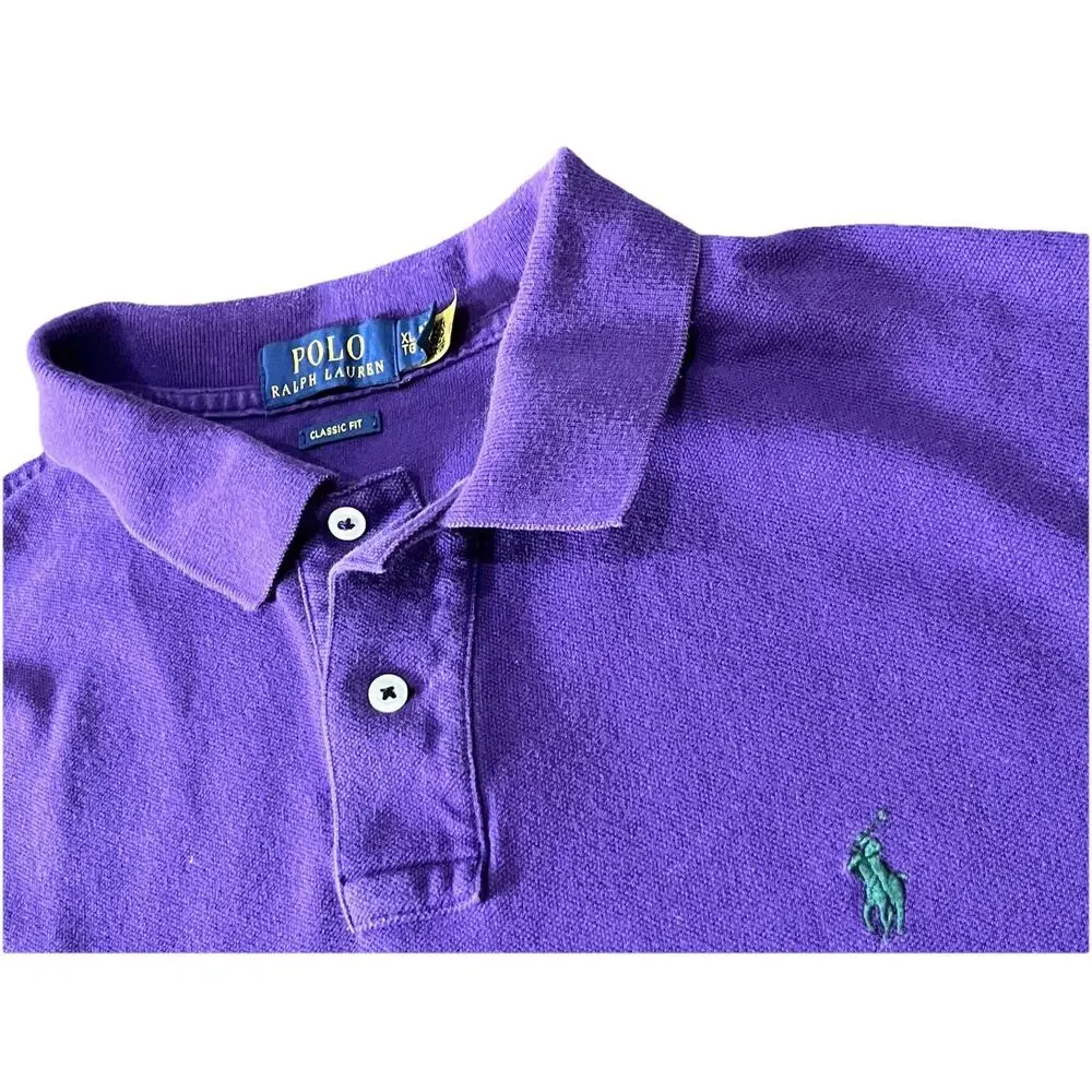 Polo Ralph Lauren Knit Polo Shirt Size XL Lavender Purple Preppy